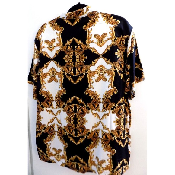 NEW CASA MODA Couture Baroque Gold Italian Designer Style Men Shirt Size L - Picture 5 of 7